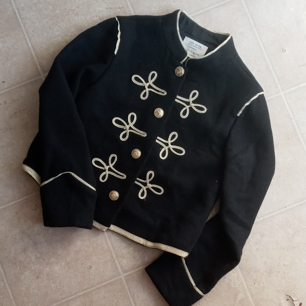 Zara Kids Black Coat From Casual Collection